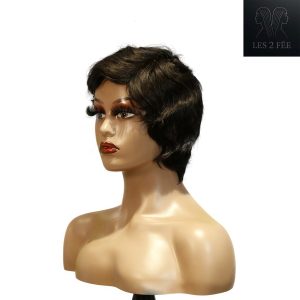 center wig machine made black wig remy hair h001