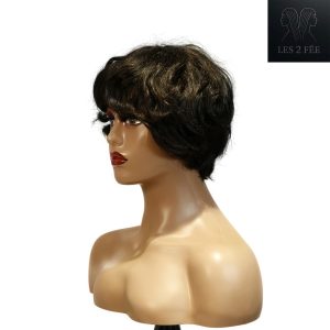 center wig machine made black wig remy hair tc16