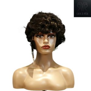 Home center wig machine made black wig remy hair tc064