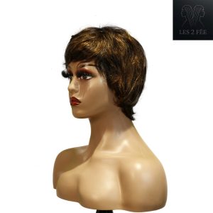 center wig machine made black wig remy hair tc066