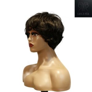 center wig machine made black wig remy hair tc041