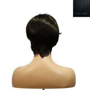 center wig machine made black wig remy hair h081