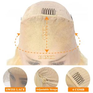 center wig 13x4 straight bob lace front wig 613 remy hair