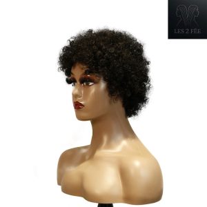 center wig machine made black wig remy hair h023