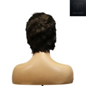 center wig machine made black wig remy hair h001