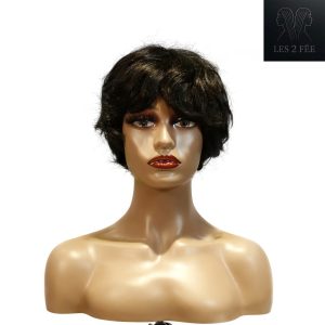 center wig machine made black wig remy hair tc16