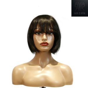 center wig machine made black wig remy hair tc027