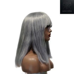 center wig machine made gray wig remy hair 12p