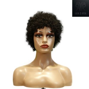 center wig machine made black wig remy hair h023