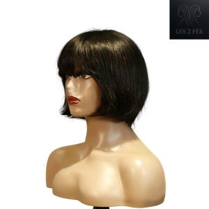 center wig machine made black wig remy hair h009