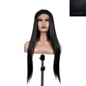 center wig natural black remy hair 6x7 lace closure straight human hair wig