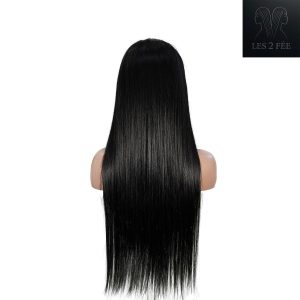 center wig natural black remy hair 6x7 lace closure straight human hair wig
