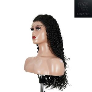 center wig natural black remy hair 6x7 lace closure deep wave human hair wig