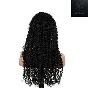 center wig natural black remy hair 6x7 lace closure deep wave human hair wig