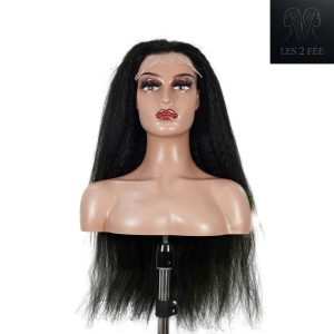 center wig natural black remy hair 6x7 lace closure yaki straight human hair wig
