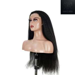 center wig natural black remy hair 6x7 lace closure yaki straight human hair wig