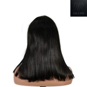 center wig natural black remy hair 2x6 lace closure straight bob human hair wig