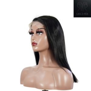 center wig natural black remy hair 5x5 lace closure straight bob human hair wig