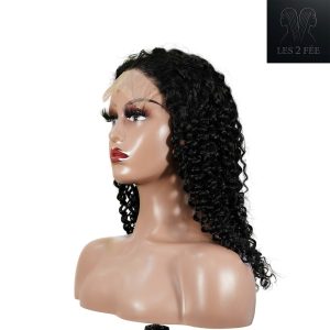 center wig natural black remy hair 5x5 lace closure jerry curly human hair wig