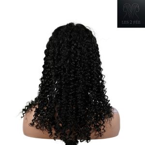 center wig natural black remy hair 5x5 lace closure jerry curly human hair wig