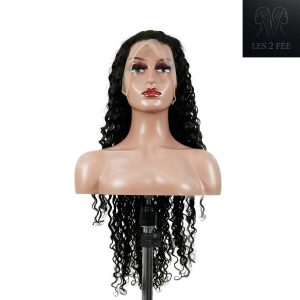 center wig 13x4 deep wave lace front wig natural black remy hair
