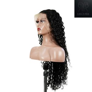 center wig 13x4 deep wave lace front wig natural black remy hair