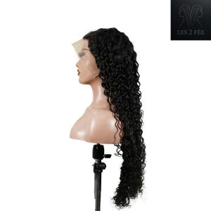 center wig 13x4 deep wave lace front wig natural black remy hair