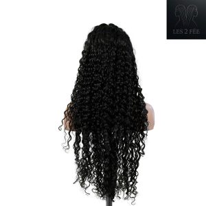 center wig 13x4 deep wave lace front wig natural black remy hair