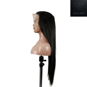 center wig 13x6 double drams straight lace front wig black remy hair