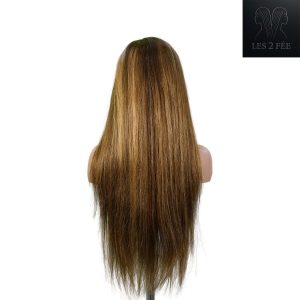 center wig 13x4 straight lace front wig m4&27 highlight remy hair 26 inch