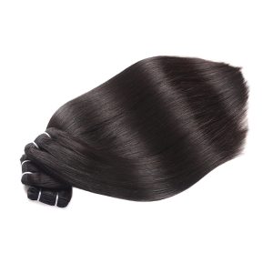 center wig natural black asian double drawn straight hair bundles