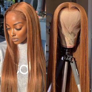 center wig 13x4 straight lace front wig 8&27 honey blonde highlight 26 inch remy hair